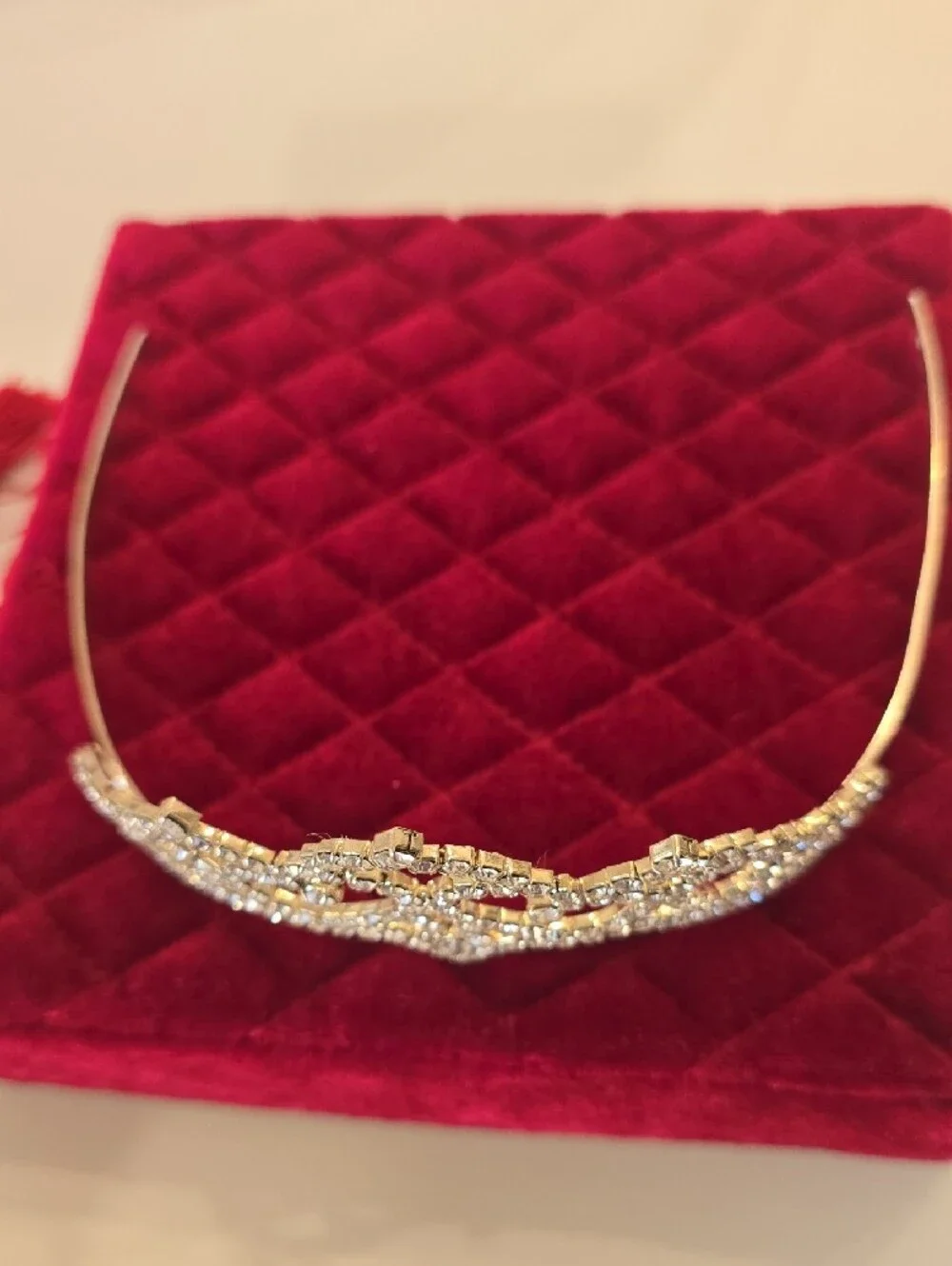 Girls Crystal Rhinestone Tiara Headband - Silver Crystal